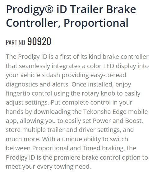 Prodigy ID Brake Control